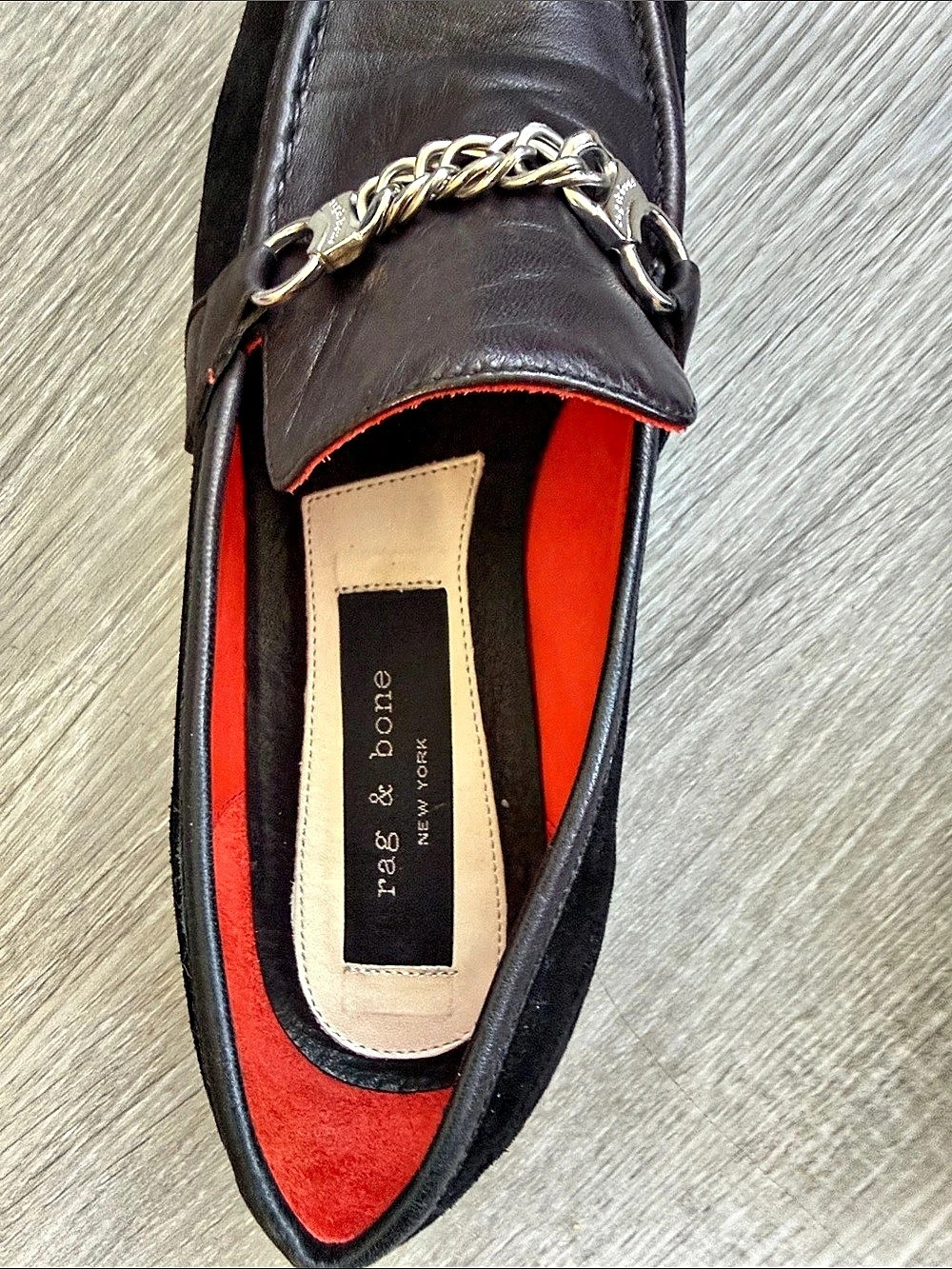 rag & bone Cooper Loafer Chain Flats Brown & Black EU 37 US 7 - Picture 4 of 10